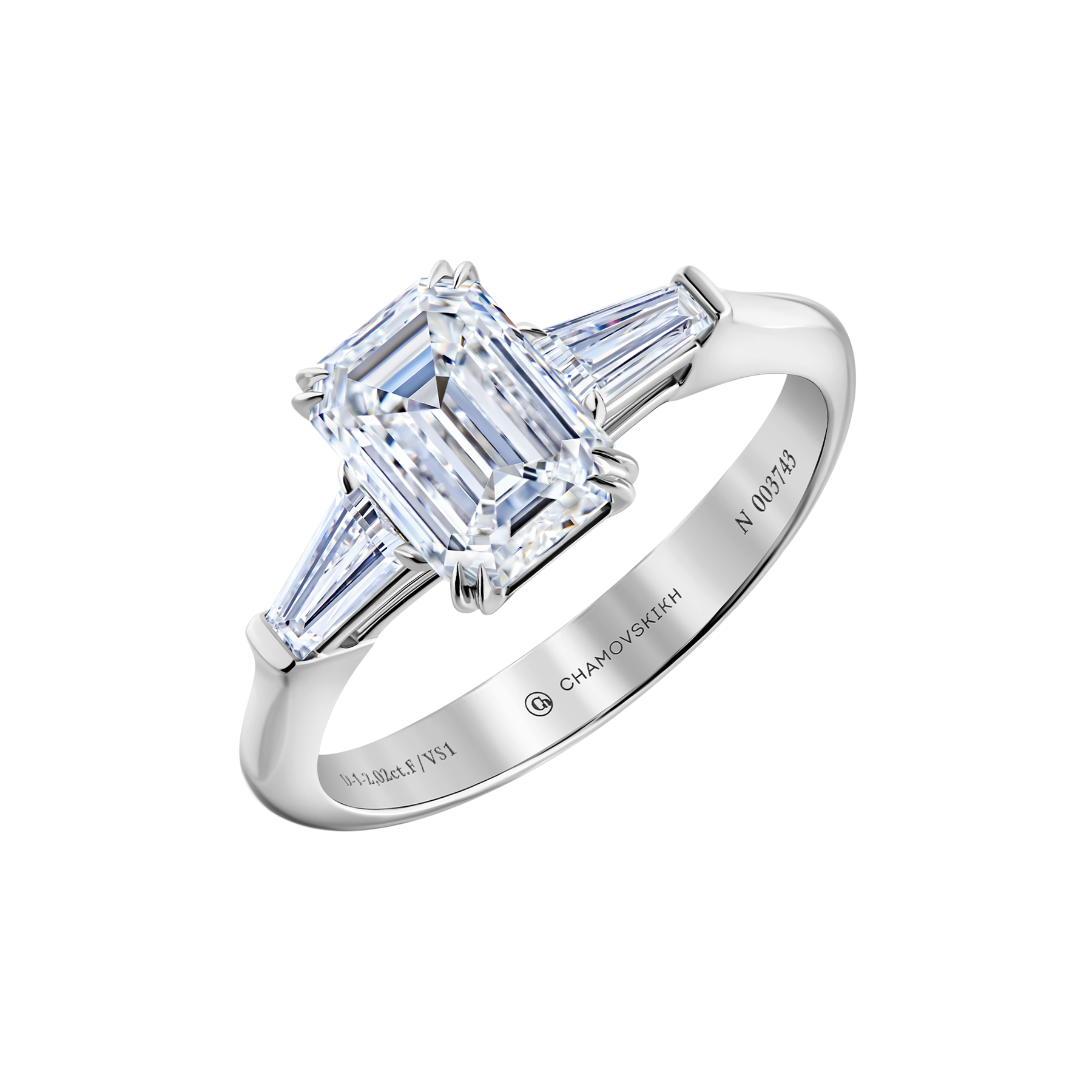 Кольцо с бриллиантами, белое золото