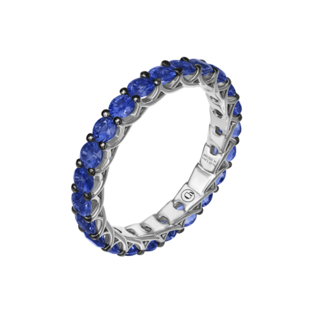 Кольцо с сапфирами, белое золото 1