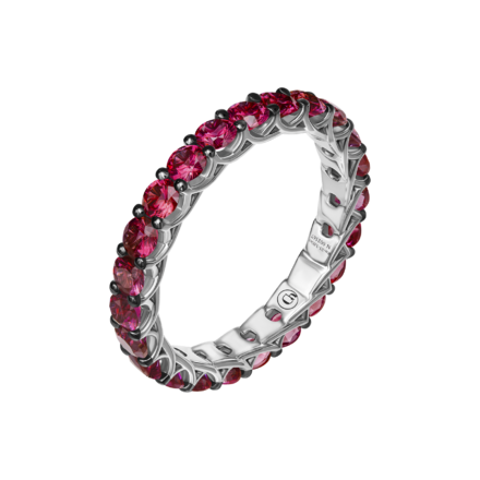 Кольцо с рубинами, белое золото 1