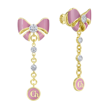 Пусеты с бриллиантами, желтое золото, нанокерамика 1