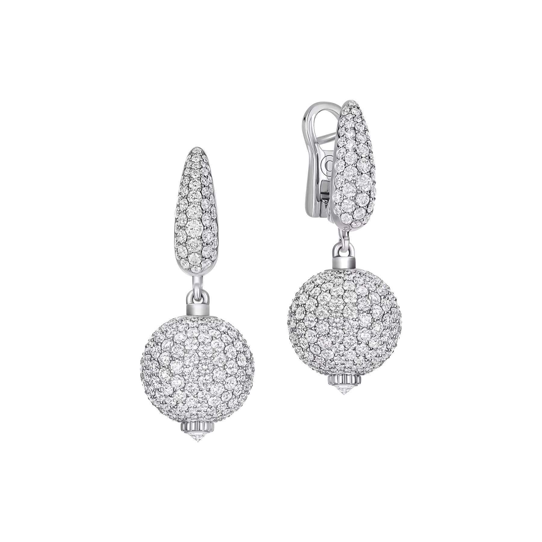 Серьги с бриллиантами, белое золото