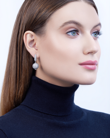 Серьги с бриллиантами, белое золото 3