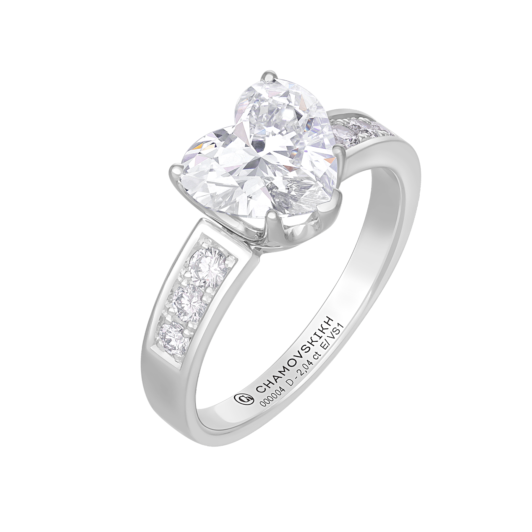 Кольцо с бриллиантами, белое золото