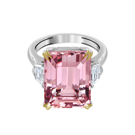 Кольцо с морганитом и бриллиантами, белое золото 2