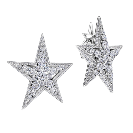 Серьги с бриллиантами, белое золото 1