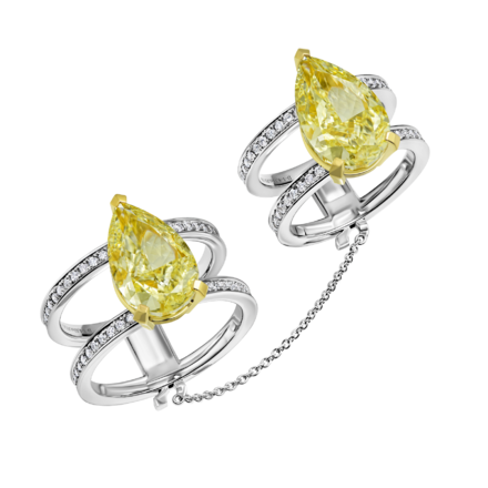 Кольцо с бриллиантами, белое золото 1