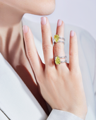 Кольцо с бриллиантами, белое золото