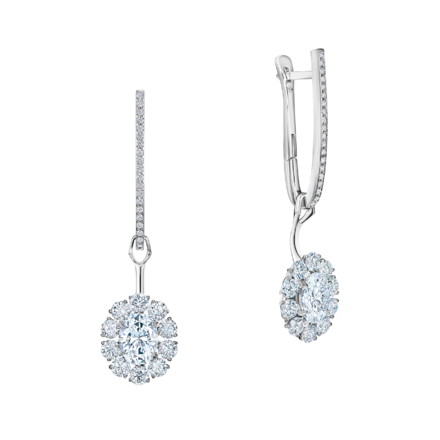 Серьги с бриллиантами, белое золото 2