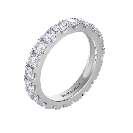 Кольцо с бриллиантами, белое золото 1