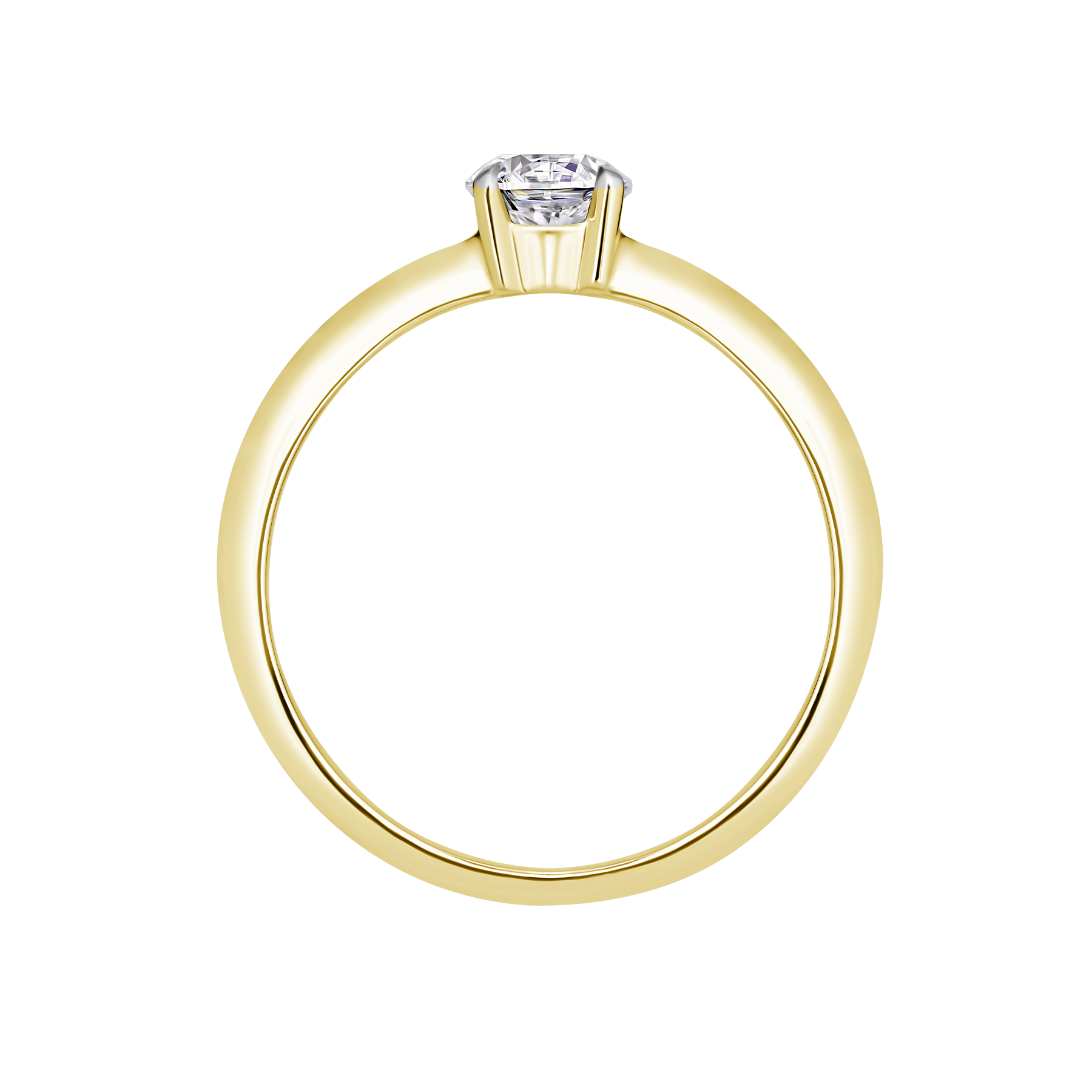 Кольцо с бриллиантом, желтое золото