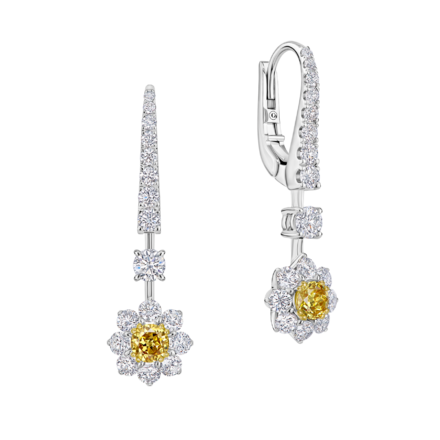 Серьги с бриллиантами, белое золото 1