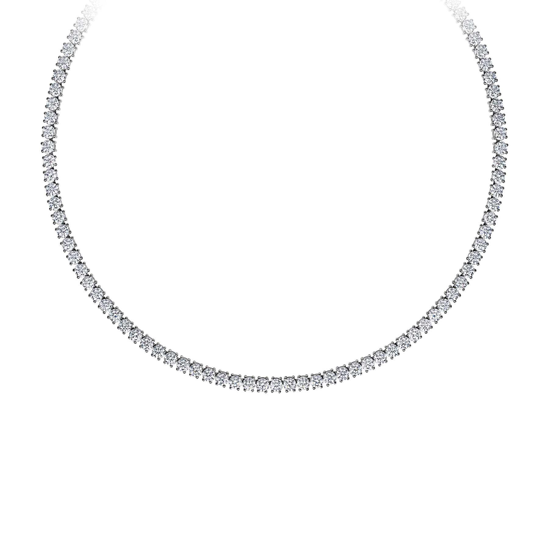 Колье с бриллиантами, белое золото