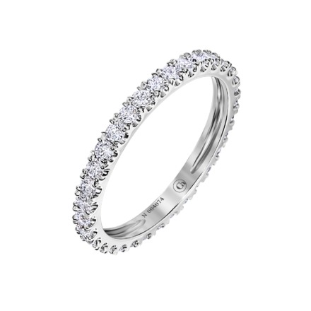 Кольцо с бриллиантами, белое золото 1