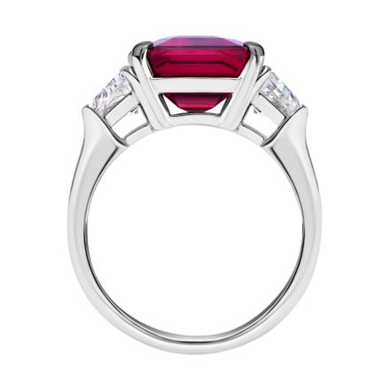 Кольцо с турмалином рубеллитом и бриллиантами, белое золото 3