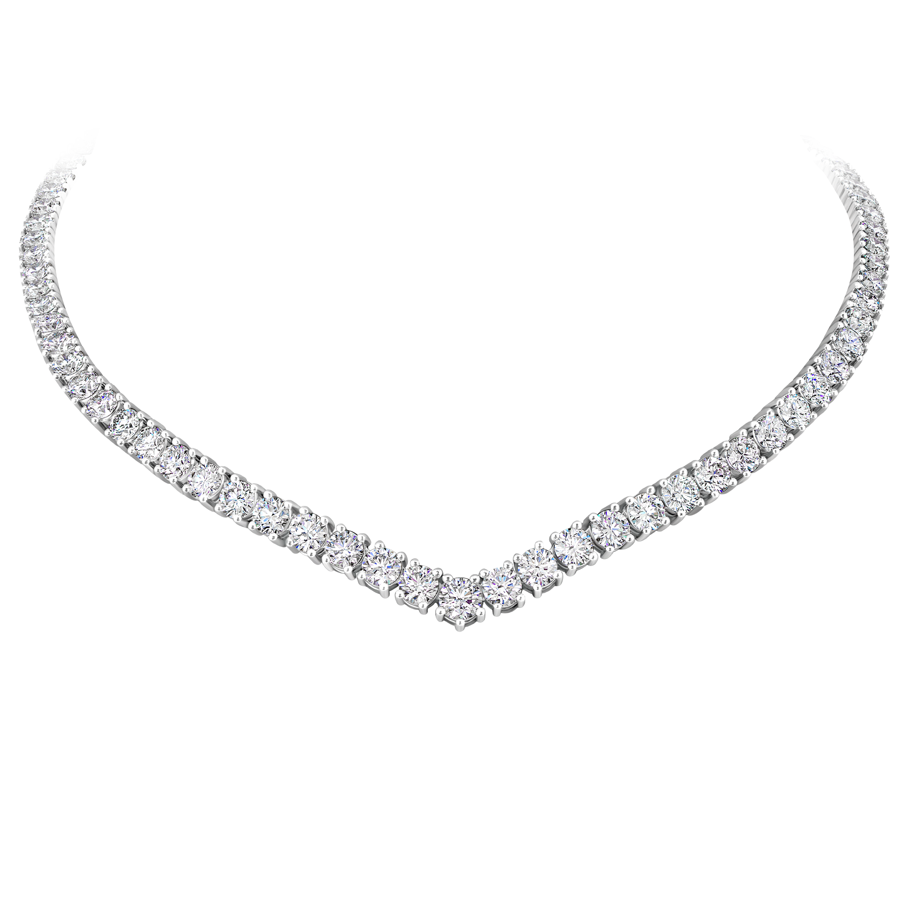 Колье с бриллиантами, белое золото