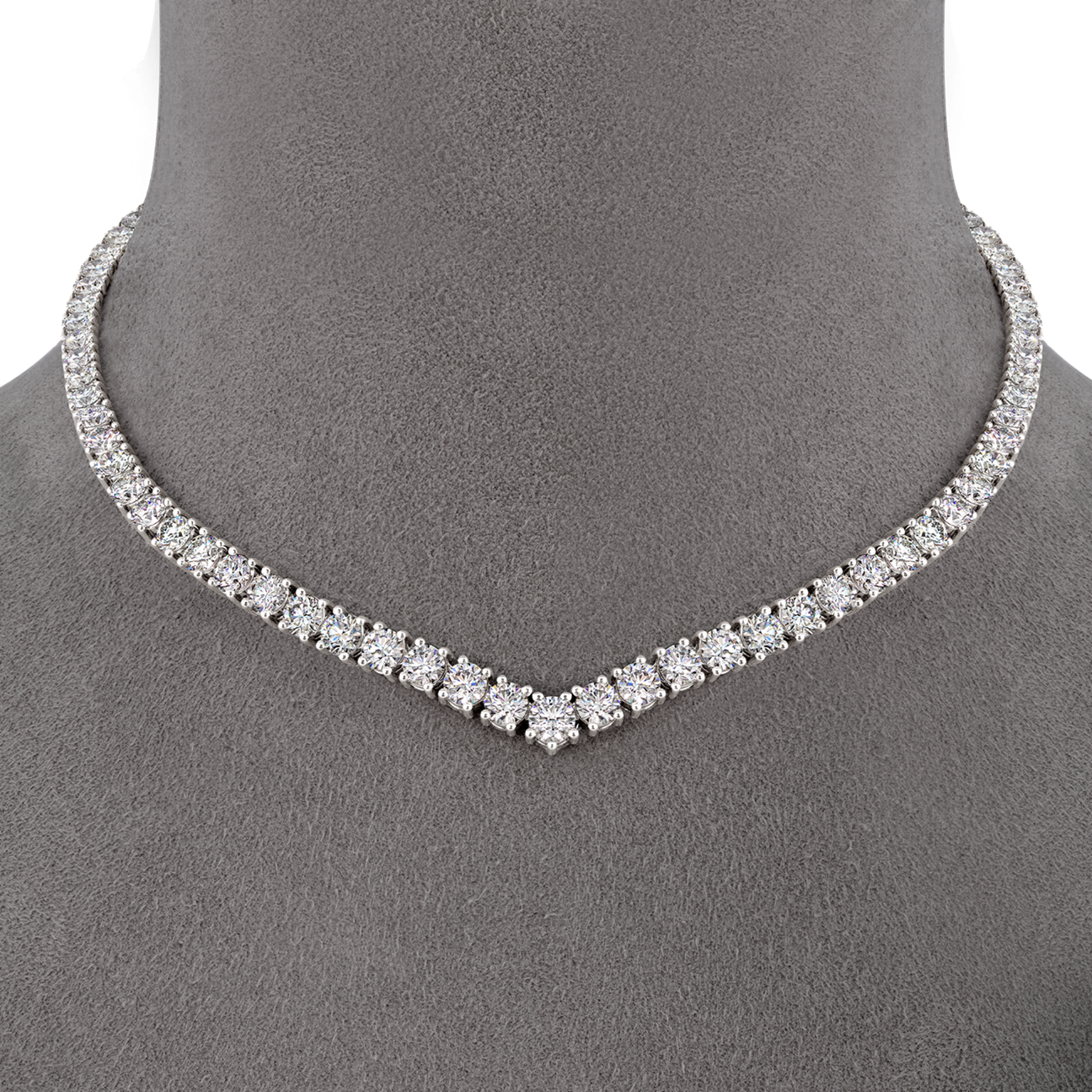Колье с бриллиантами, белое золото
