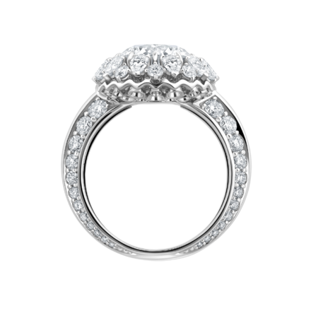 Кольцо с бриллиантами, белое золото 2