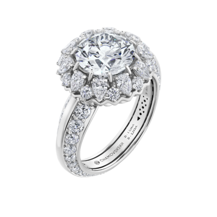 Кольцо с бриллиантами, белое золото 1