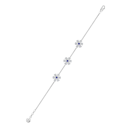 Браслет с сапфирами и бриллиантами, белое золото 1