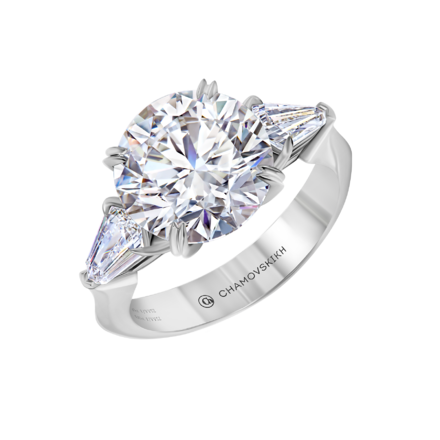 Помолвочное кольцо с бриллиантами, белое золото 1