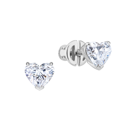 Пусеты с бриллиантами, белое золото 1