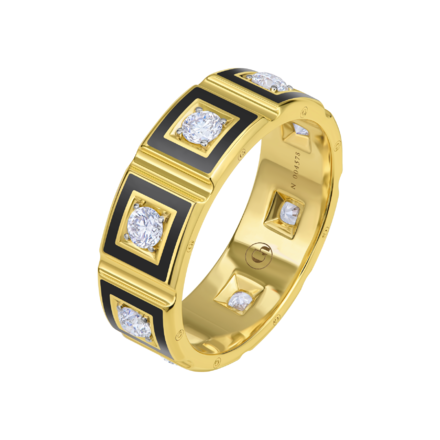 Кольцо с бриллиантами, желтое золото, н.керамика 1