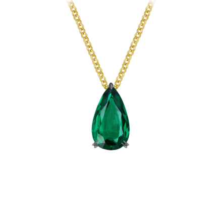 Колье с изумрудом, желтое золото 1