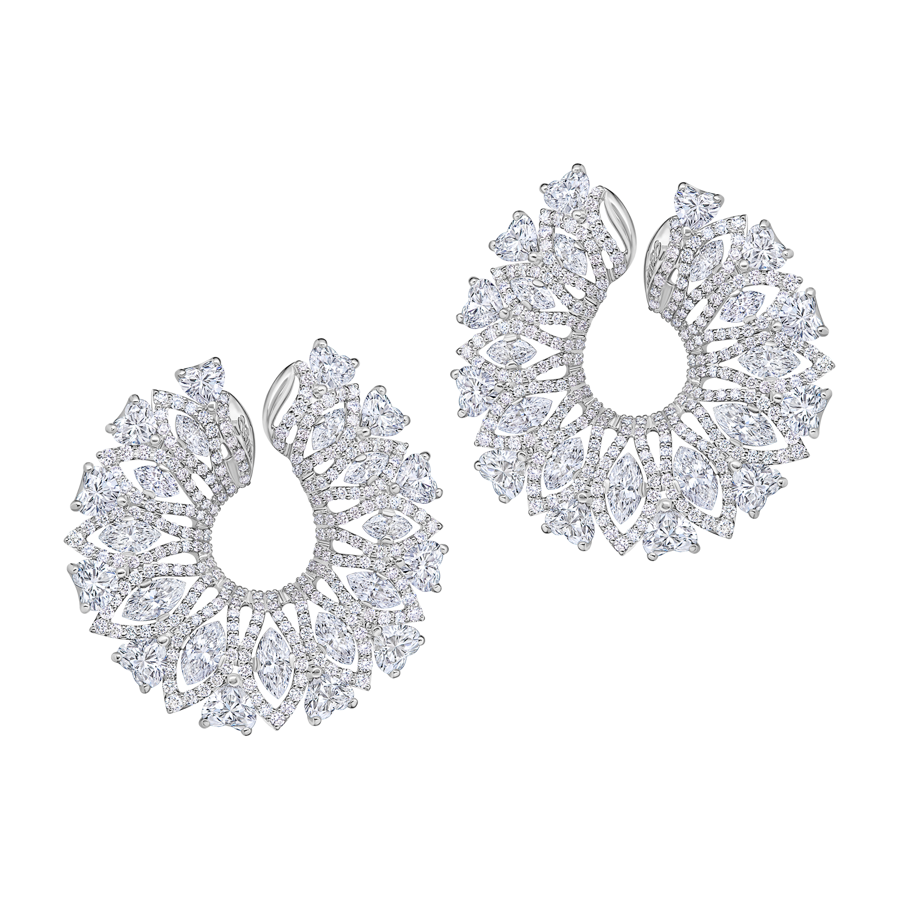 Серьги с бриллиантами, белое золото