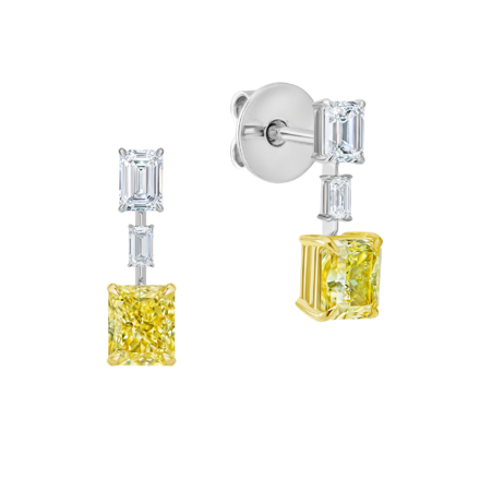 Пусеты с бриллиантами, белое золото 1