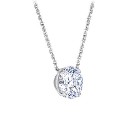 Колье с бриллиантом, белое золото 2