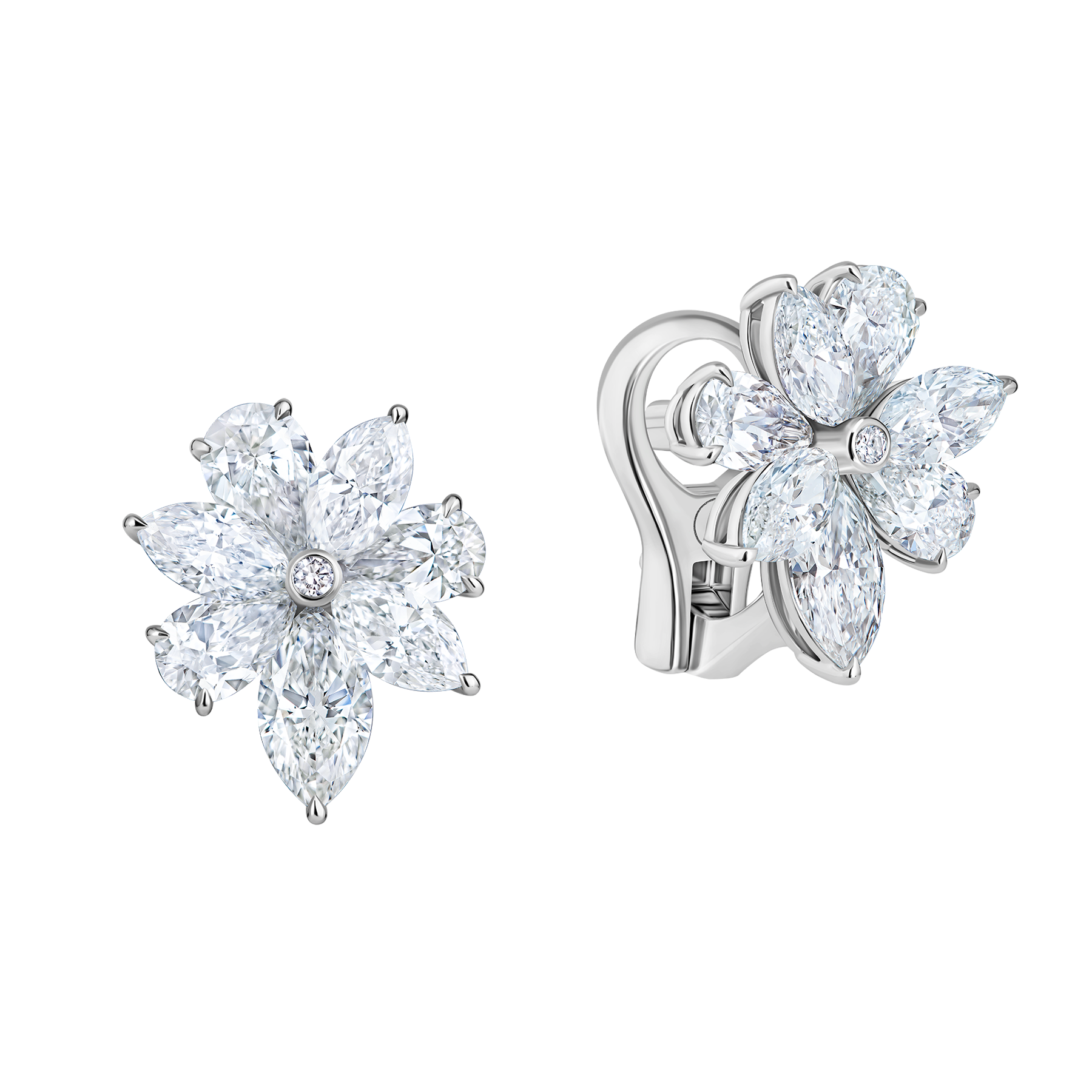 Серьги с бриллиантами, белое золото