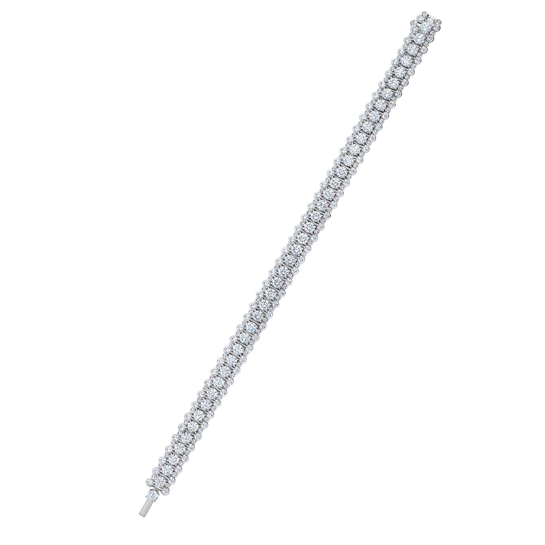 Браслет с бриллиантами, белое золото