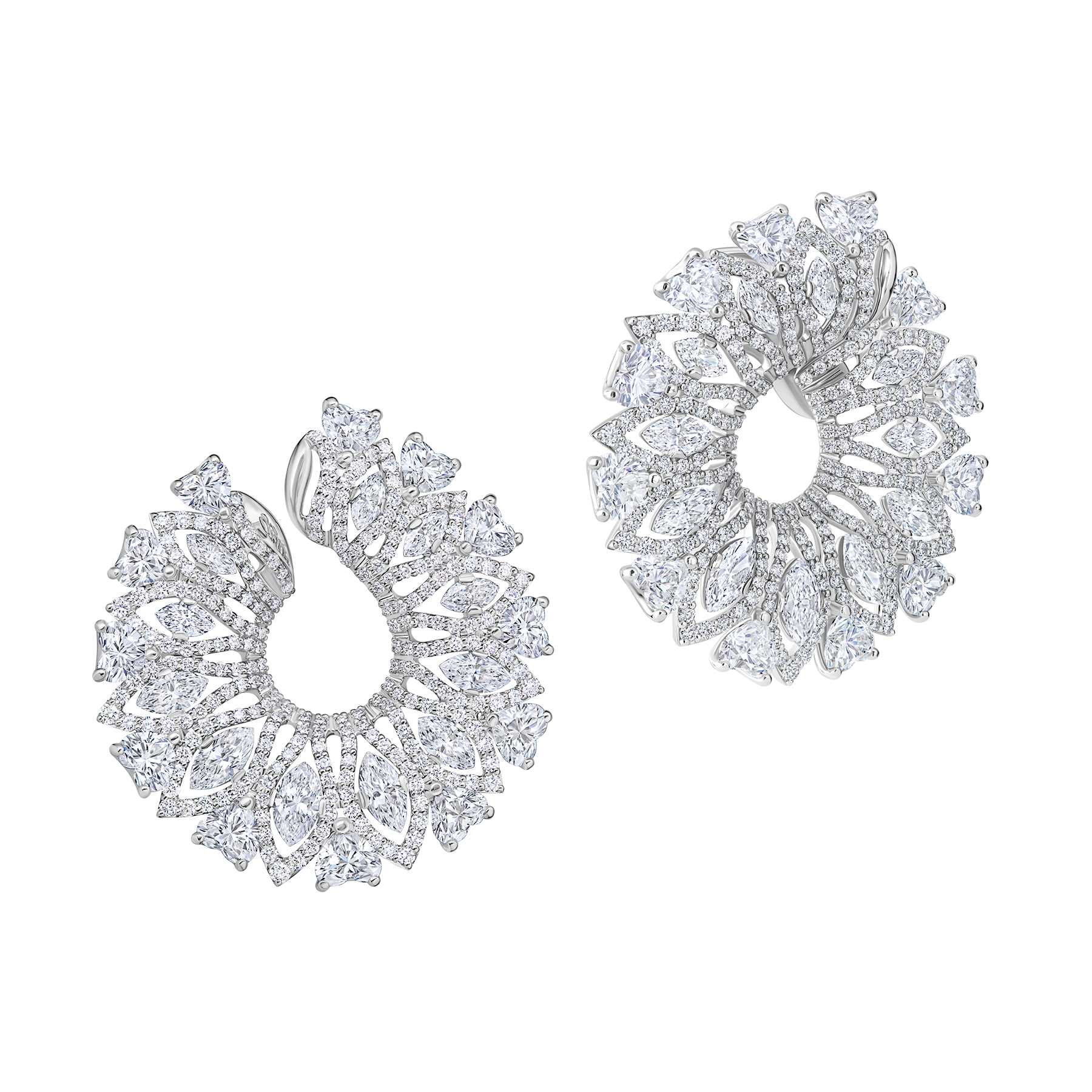 Серьги с бриллиантами, белое золото