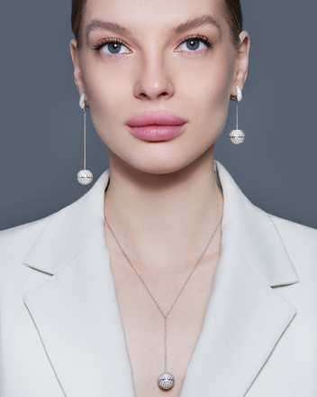 Серьги с бриллиантами, белое золото 5