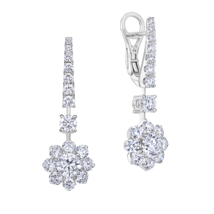 Серьги с бриллиантами, белое золото 1