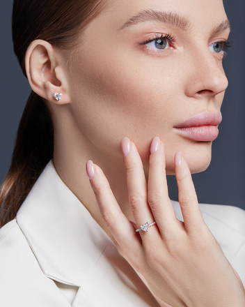 Кольцо с бриллиантами, белое золото 2