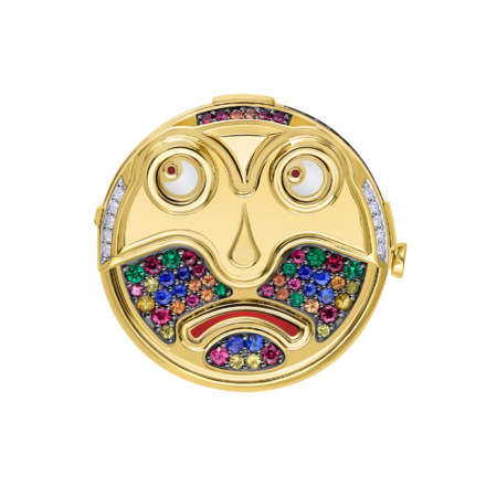 Кольцо с рубинами, сапфирами, изумрудами и бриллиантами, желтое золото 4