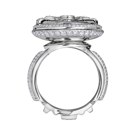 Кольцо с бриллиантами, белое золото 5