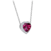 Колье с турмалином рубеллитом и бриллиантами, белое золото