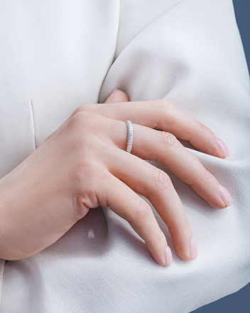 Кольцо с бриллиантами, белое золото 2