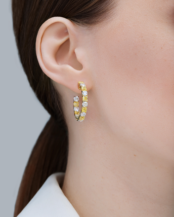 Серьги с бриллиантами, желтое золото 2