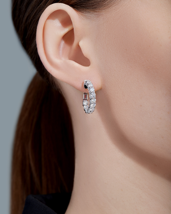 Серьги с бриллиантами, белое золото 2