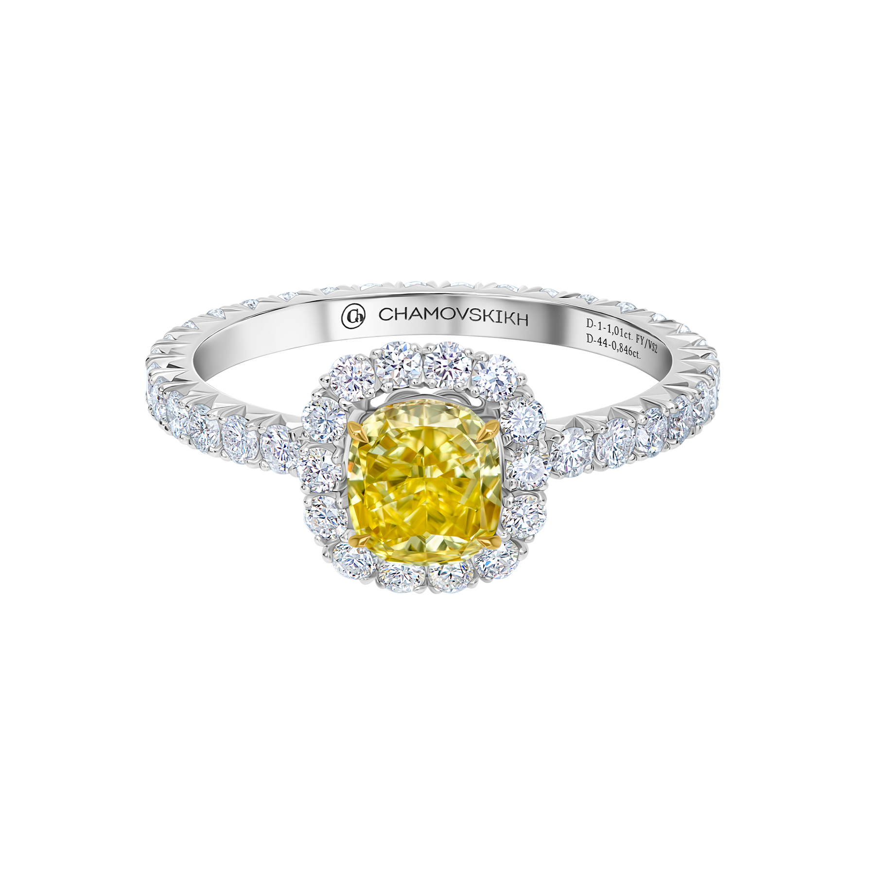 Кольцо с бриллиантами, белое золото