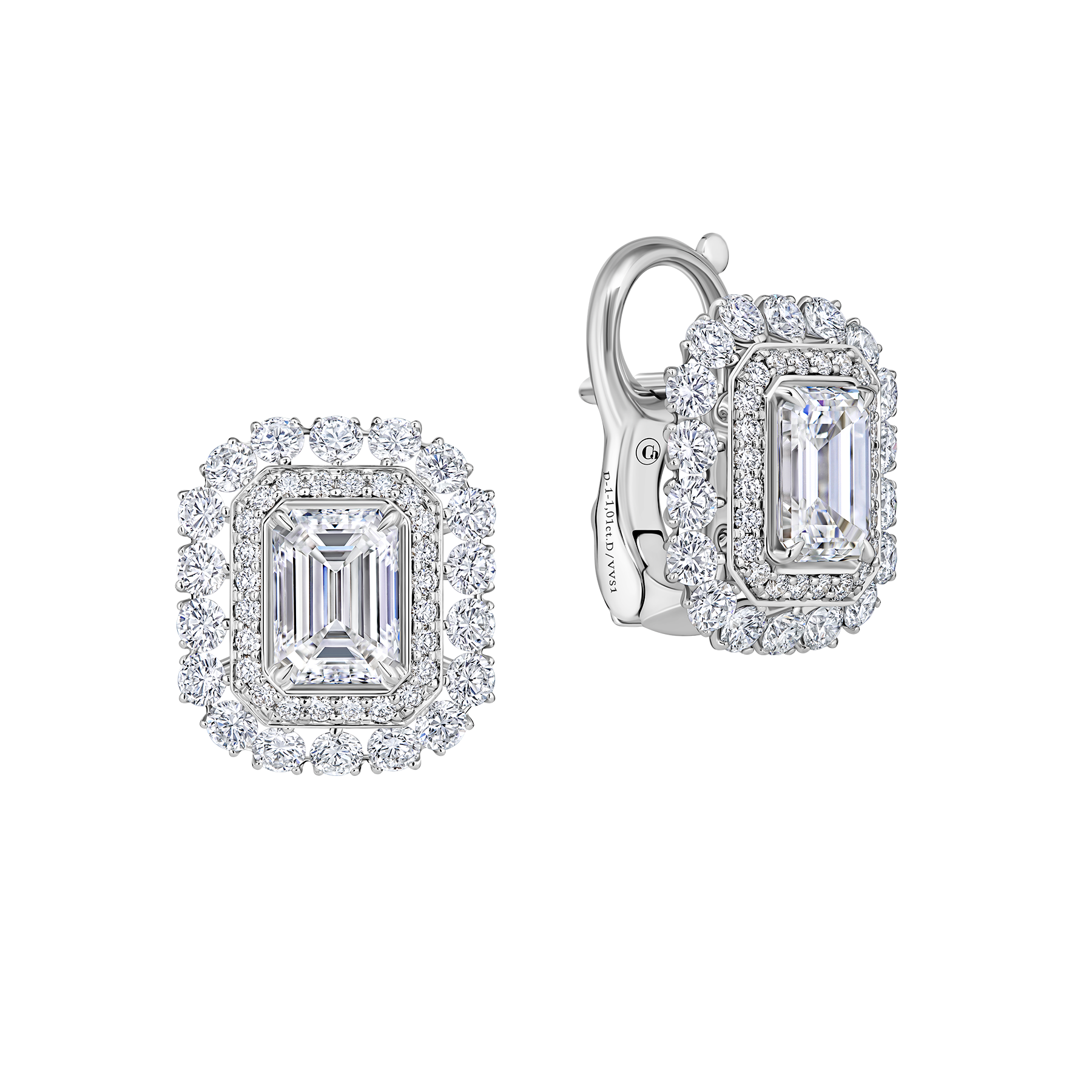 Серьги с бриллиантами, белое золото