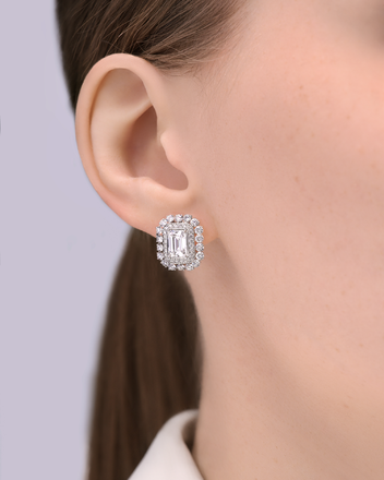 Серьги с бриллиантами, белое золото 2