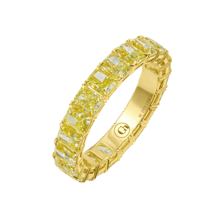 Кольцо с желтыми бриллиантами, желтое золото 1