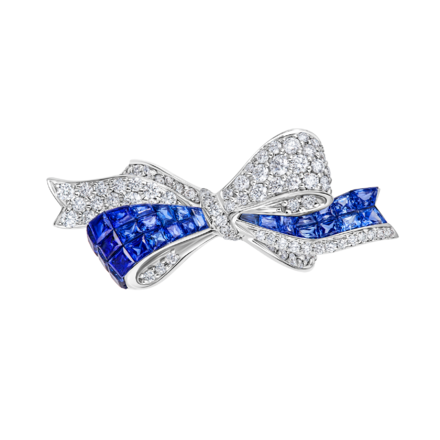 Кольцо с сапфирами и бриллиантами, белое золото 3