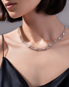 Колье с бриллиантами и сапфирами, белое золото, н. керамика