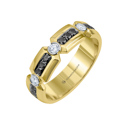 Кольцо с брилиантами, желтое золото 1