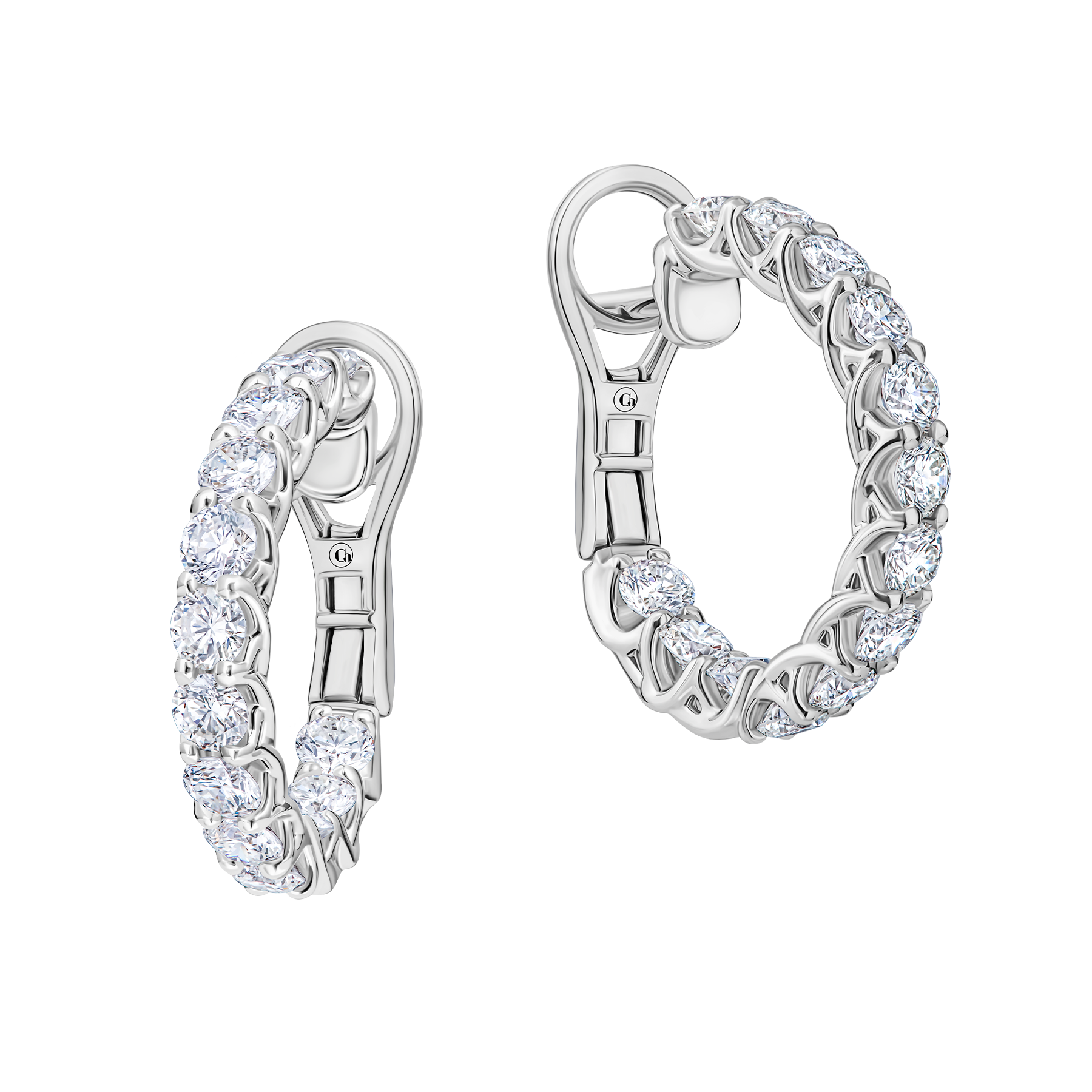 Серьги с бриллиантами, белое золото